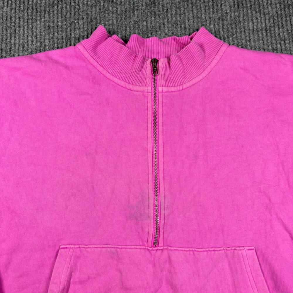 PINK Victoria's Secret Pullover Womens XL Quarter Zip Sweatshirt  Crop Fleece - Picture 2 of 9